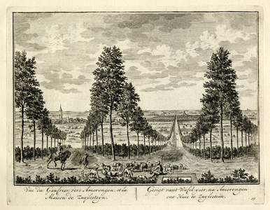 136038 Gezicht vanuit het zogenoemde Wafelijzer, een bos met elkaar kruisende lanen, op het gebied ten noordwesten van ...